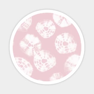 Shibori Kumo tie dye soft pink dots over white Magnet